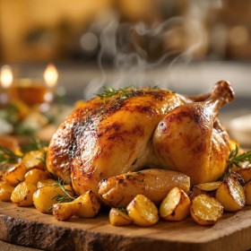 Offre poulet rôti et pommes de terre spéciale Enduro du Touquet